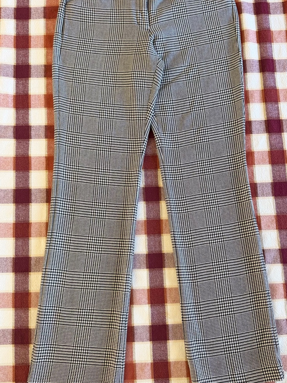 Express Black & White Plaid Boot Cut Pants
